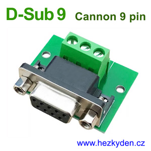 Adapter D-Sub9 Cannon 9pin svorkovnice