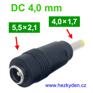 Adapter napájecí konektor 5,5x2,1 - 4,0x1,7 mm