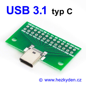 Adapter USB 3.1 typ C konektor zásuvka komplet