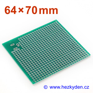 Bastldeska - vrtaný plošný spoj 64x70 mm PROFI jednostranná special