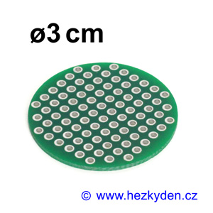 Bastldeska univerzální plošný spoj průměr 3cm profi jednostranná FR4