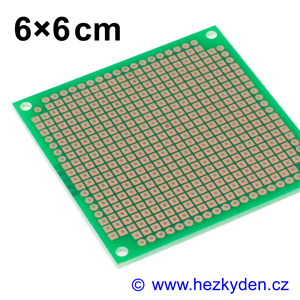 Bastldeska univerzální plošný spoj 6x6cm profi jednostranná FR4