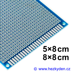 Bastldeska univerzální plošný spoj 8cm profi jednostranná FR4 modrá