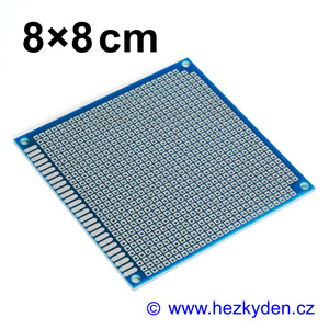 Bastldeska univerzální plošný spoj 8x8cm profi FR4 modrá
