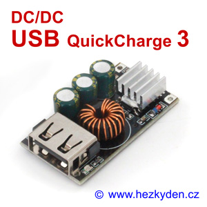 DC/DC měnič nabíječka USB Quick Charge 3.0