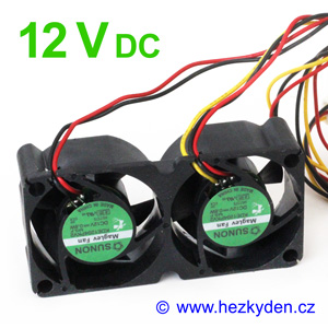 Dvojitý ventilátor 40x40x20mm 12V