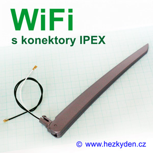 Dvoupásmová anténa WiFi s konektory IPEX