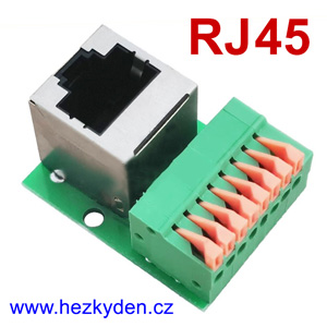 Ethernetová zásuvka RJ45 se svorkovnicí - vertikální Ethernetová zásuvka RJ45 se svorkovnicí - vertikální