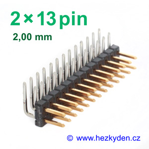 Jumperová lišta 2×13 pin - rozteč 2 mm