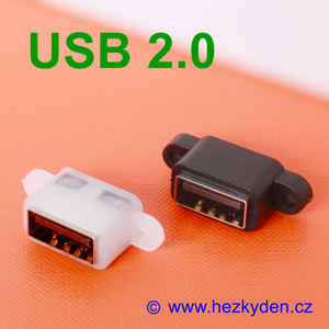Konektor USB 2.0 typ A zásuvka na panel do desky plošných spojů
