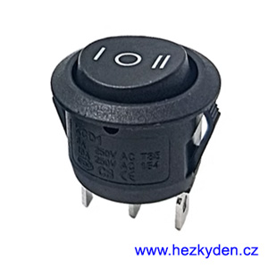 Kulatý kolébkový přepínač jednopólový
