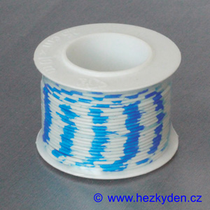 Měděný cínovaný drát s dvoubarevnou izolací PVC - bílomodrá