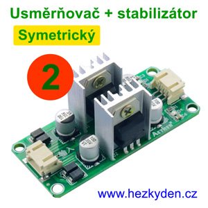 Napájecí modul: usměrňovač + symetrický stabilizátor - konektory Napájecí modul: usměrňovač + symetrický stabilizátor - konektory