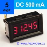 Panelový digitální ampérmetr LED - 5 míst - 500mA DC