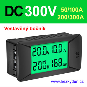 Panelový multifunkční výkonový obousměrný wattmetr LCD 300V DC