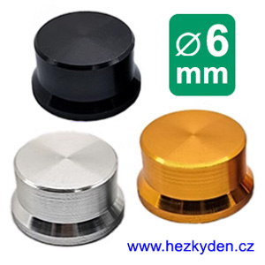 Přístrojový knoflík hliníkový s límcem 6 mm