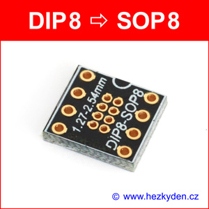SMD reverzní adapter DIP8 SOP8 - deska