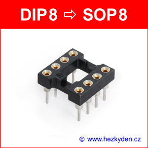 SMD reverzní adapter DIP8 SOP8 - objímka