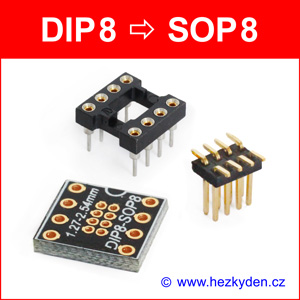 SMD reverzní adapter DIP8 SOP8