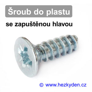 Šroub do plastu se zapuštěnou hlavou