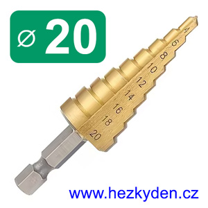 Stupňovitý vrták 20mm