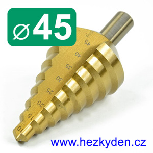 Stupňovitý vrták 45mm