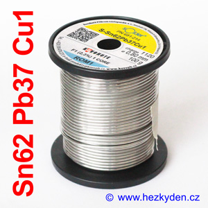 Trubičkový cín - měkká pájka Sn62 Pb3 7Cu1