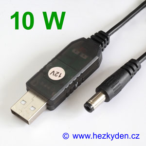 USB DC-DC měnič v kabelu