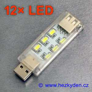 USB LED lampička oboustranná 12× LED