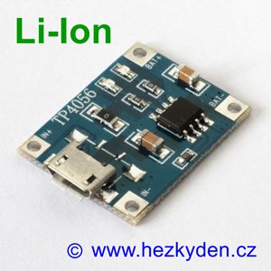 USB micro nabíjecí modul LiIon