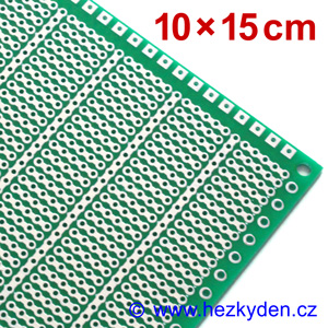 Bastldeska univerzální plošný spoj 10x15 cm PROFI jednostranná zelená Bastldeska univerzální plošný spoj 10x15 cm PROFI jednostranná zelená